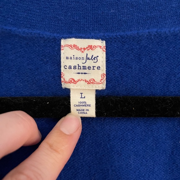 Emerald blue 100% cashmere cardigan - Picture 2 of 2